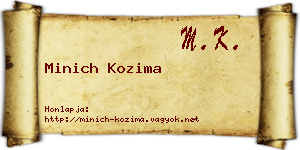 Minich Kozima névjegykártya